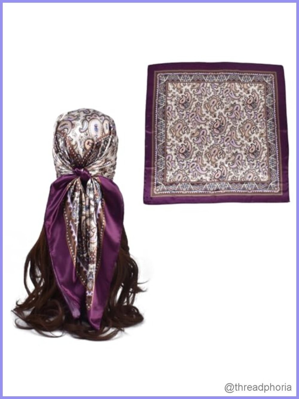 Satin Hair Scarf 35x35 Headscarf for Women Multifunctional Bandana